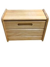 Vintage Wooden Bread Box Light Blonde Wood Country Farmhouse Cottage Core