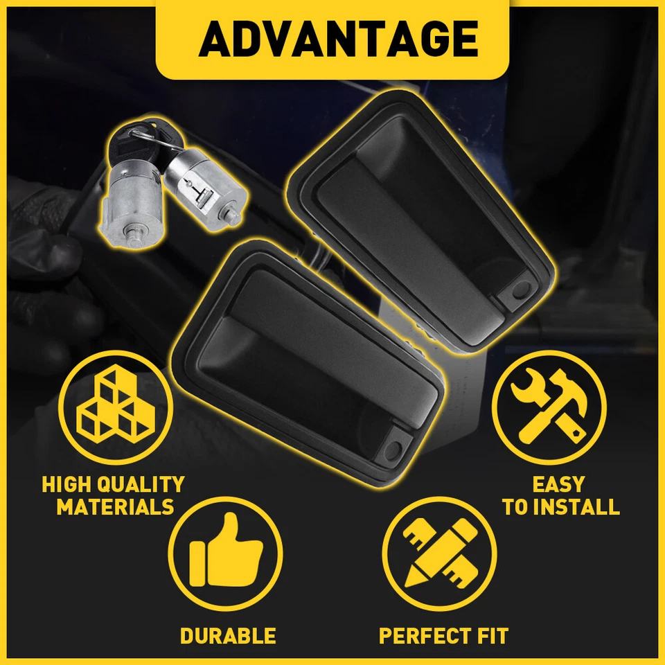 Внешняя дверная ручка с цилиндром замка для Chevrolet C1500 GMC K1500 88-99 передняя - Изображение 2 из 4