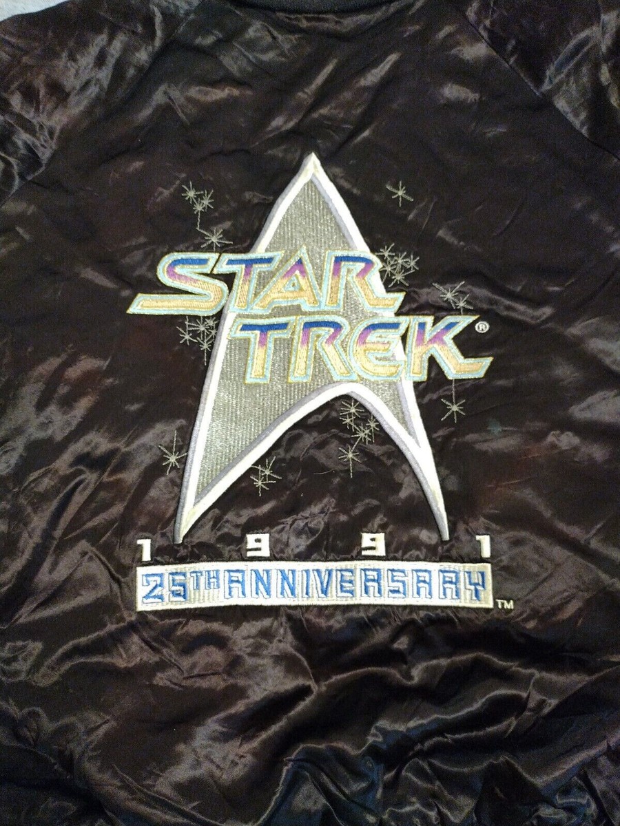 Vintage STAR TREK 25TH ANNIVERSARY 1991 BLACK SATIN MOVIE JACKET