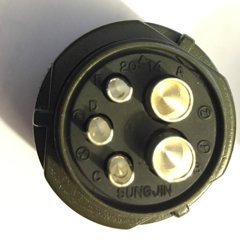 UEC Connector 3106E20-14S! 2-8Awg, 3-12Awg, 5 Total Pins! New! - Picture 4 of 6