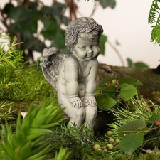 Rosenengel Berny Engelsfigur Putte Gartenfigur Dekofigur Balkon Garten Grab