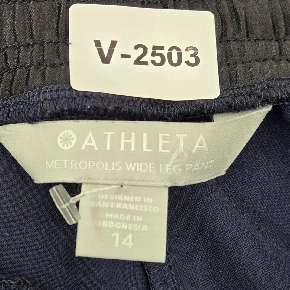 Pantalones deportivos Athleta para mujer 14 azules Metropolis bolsillos de pierna ancha 31 pulgadas entrepierna Foto 2 de 4