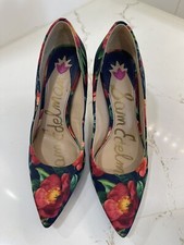 Sam Edelman Womens Hazel Blue, Red, Pink Floral Pumps 6.5 Medium