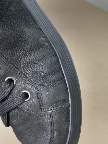 Prada Sport High Tops black Trainers Leather Suede Zip Strap Dust bag size 8.5 - Picture 18 of 24