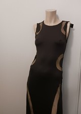 NWT Guess SL Anetta Mesh Maxi Dress Jet Black Size Small