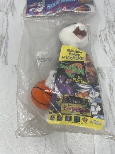 1996 Looney Tunes McDonalds Space Jam Bugs Bunny Tune Squad Plush Doll SEALED - Picture 3 of 6