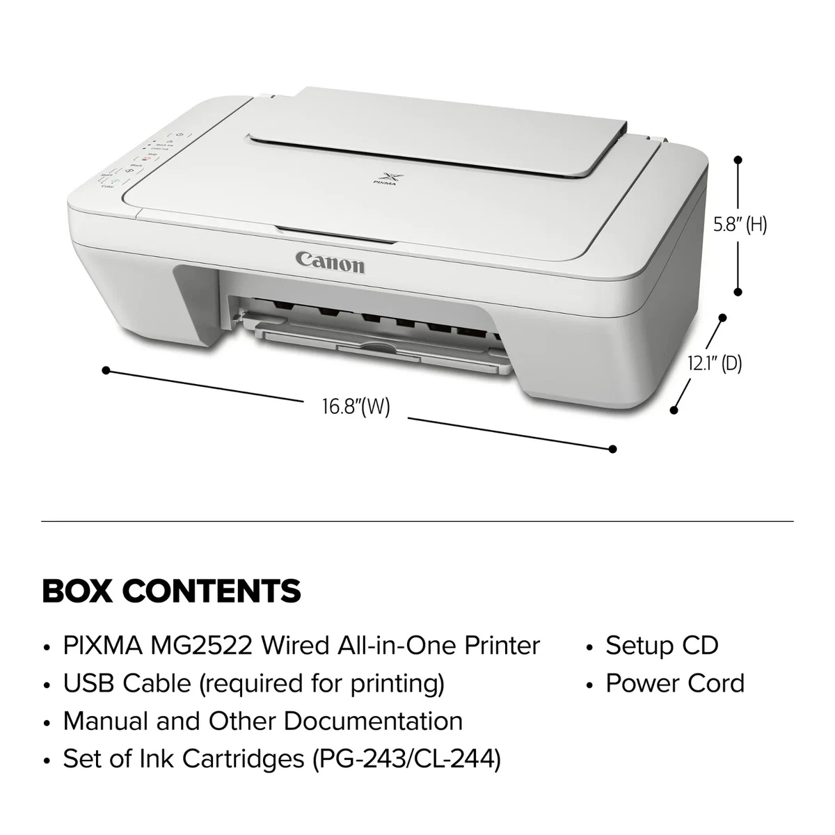 NEW Canon Pixma MG2522 All in One Inkjet Printer Scanner Copier