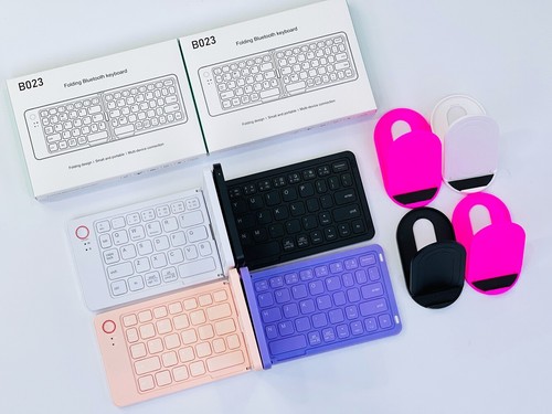 Portable USB-C Rechargeable Ultra Slim Foldable Keyboard Compatible Bluetooth - Picture 9 of 17