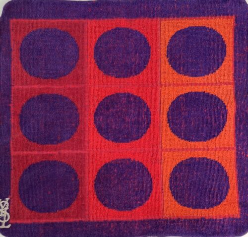 Vintage 1970s YSL Yves Saint Laurent Fieldcrest Purple RED Orange Wash Cloth - Picture 1 of 8