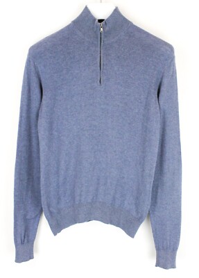 HACKETT Cott Cash Hzip Jumper Men's XS Pullover Elbow Patches Melange