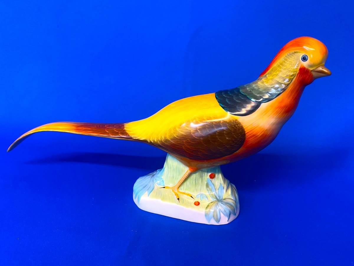 ヘレンド Herend FIgurine「酉」 HEREND PORCELAIN HANDPAINTED COLORFUL LARGE GOLDEN PHEASANT BIRD