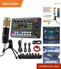 Podcast Equipment Bundle Condenser Microphone Audio Mixer Streaming Studio