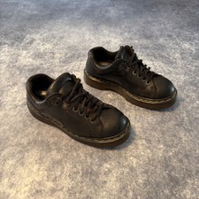 Vintage Dr Martens 9764 Black Leather Chunky Platform Oxfords Made In England