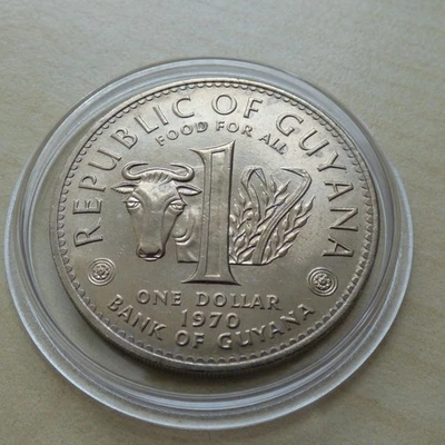 Guyana 1 Dollar 1970 Food For All FAO Cuffy - Image 1 of 4