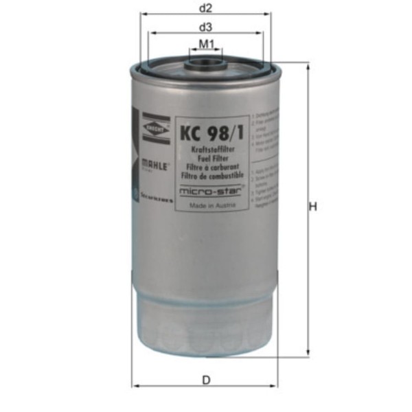 Kraftstofffilter Mahle KC 98/1 FüR BMW 7Er-image