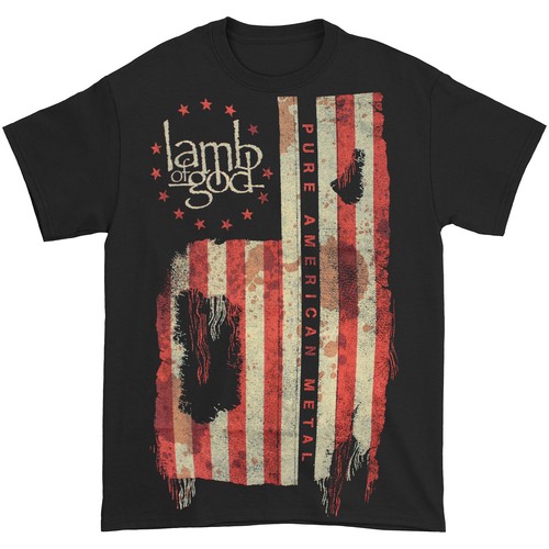 Men's Lamb Of God Pure American Metal Flag T-shirt X-Large Black