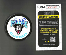 Jimmy Howard Signed Maine Black Bears Souvenir Puck Detroit Red Wings JSA COA