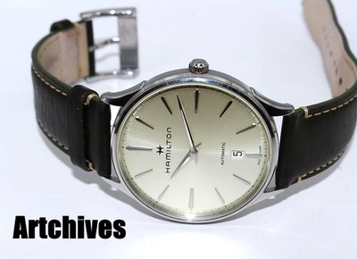 HAMILTON JAZZMASTER THINLINE H38525811 AUTOMATIC SILVER DIAL MEN'S WATCH W/ BOX