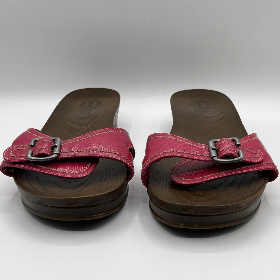 Usado en Excelente Condición Dr. Scholls Mujer Talla 11 Imitación Madera Sandalias Cómodas Rosa Correa Ajustable Foto 4 de 4