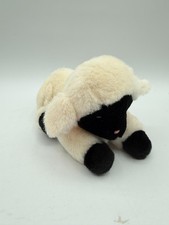Dakin Lamb Sheep Laying Down 8" Baby Pink Satin Ears Plush Toy 1985 Cream Black