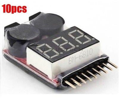 10Pcs 1S-8S   Low Voltage Tester Alarm Buzzer   Voltage 2IN1 Test cf *le