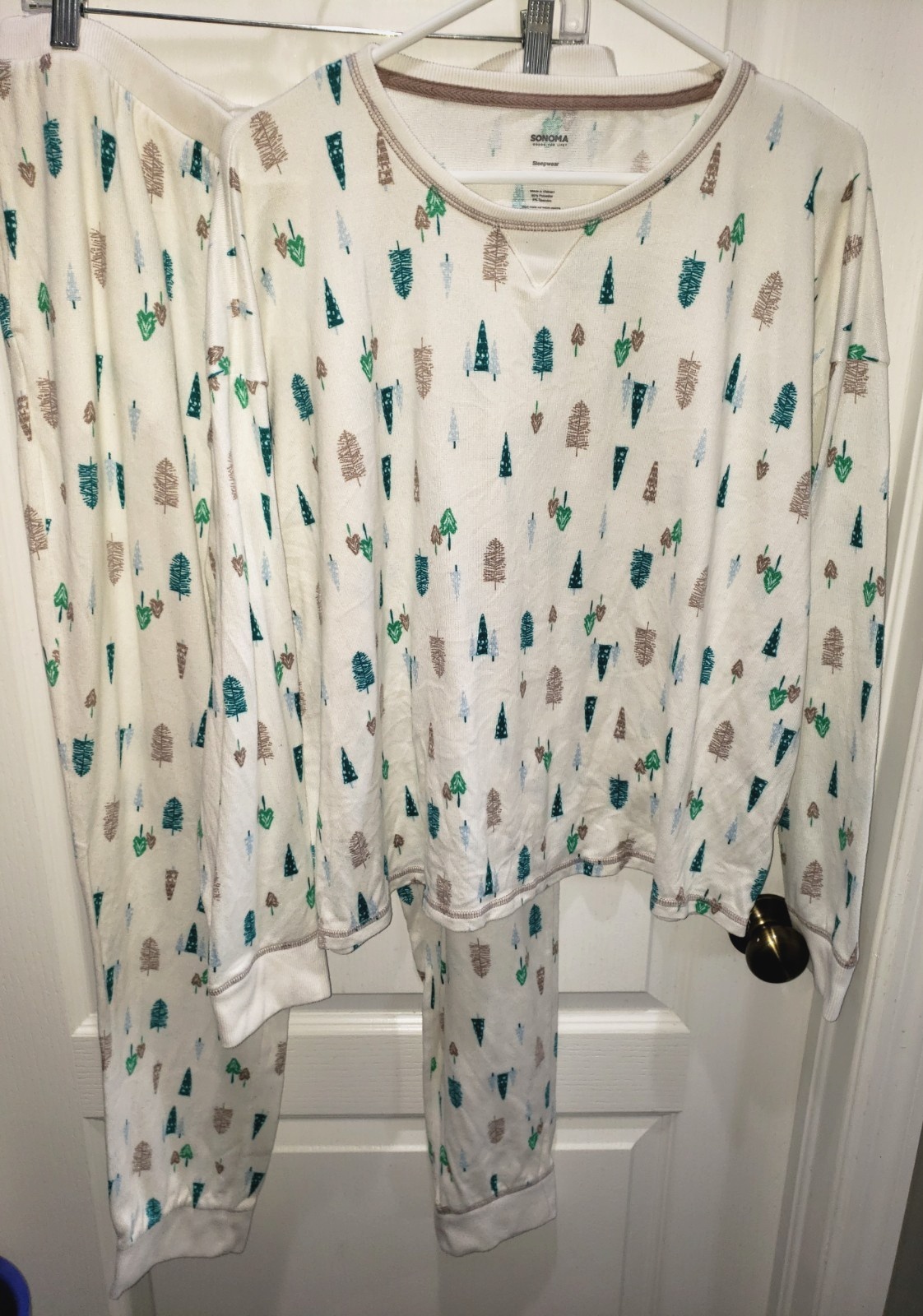 Sonoma Women's XXL Winter Christmas Tree Pajama Set Soft Cozy Sleepwear