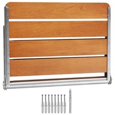 Folding Teak Shower Seat,20.9 x 16'' Unfolded, Wall Mounted Fold Up Shower Bench