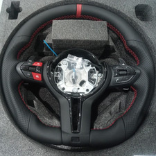 Full Leather Steering Wheel Flat For Bmw M2 M3 F30 F80 F87 X5 Wred M1 M2 Button