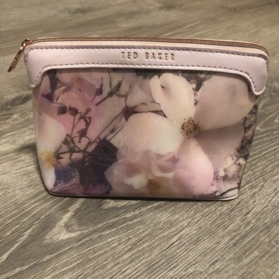 Ted Baker Floral Travel Cosmetic Case Make Up Bag Pink Luxury Preppy Vacation