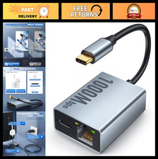 USB Type C to RJ45 Gigabit Ethernet Adapter for Chromecast, Google TV, HD/4K Str