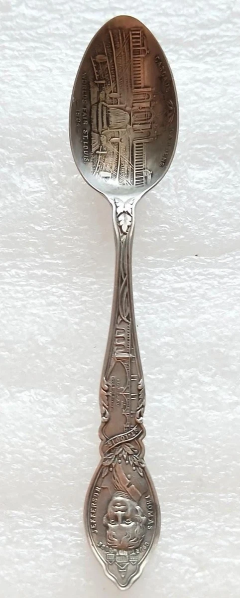 1904 Worlds Fair Sterling Spoon St Louis Manchester 8g Art Nouveau