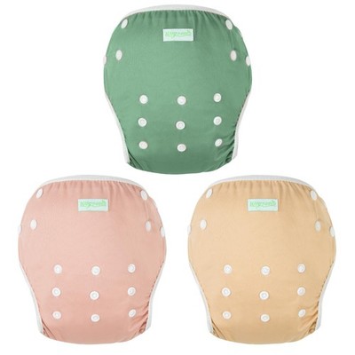 Baby & Snap Size Adjustable Reusable Baby Swim Diaper (Mild, Large, 3 Pack)