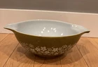 Vintage Pyrex 444 Spring Blossom Green Crazy Daisy Cinderella Mixing Bowl 4 Qt