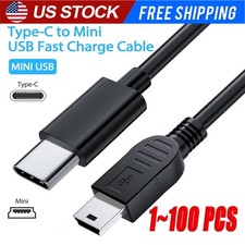 USB-C to Mini USB Cable Type C to USB 5 Pin OTG Fast Charger Data Sync Cord LOT