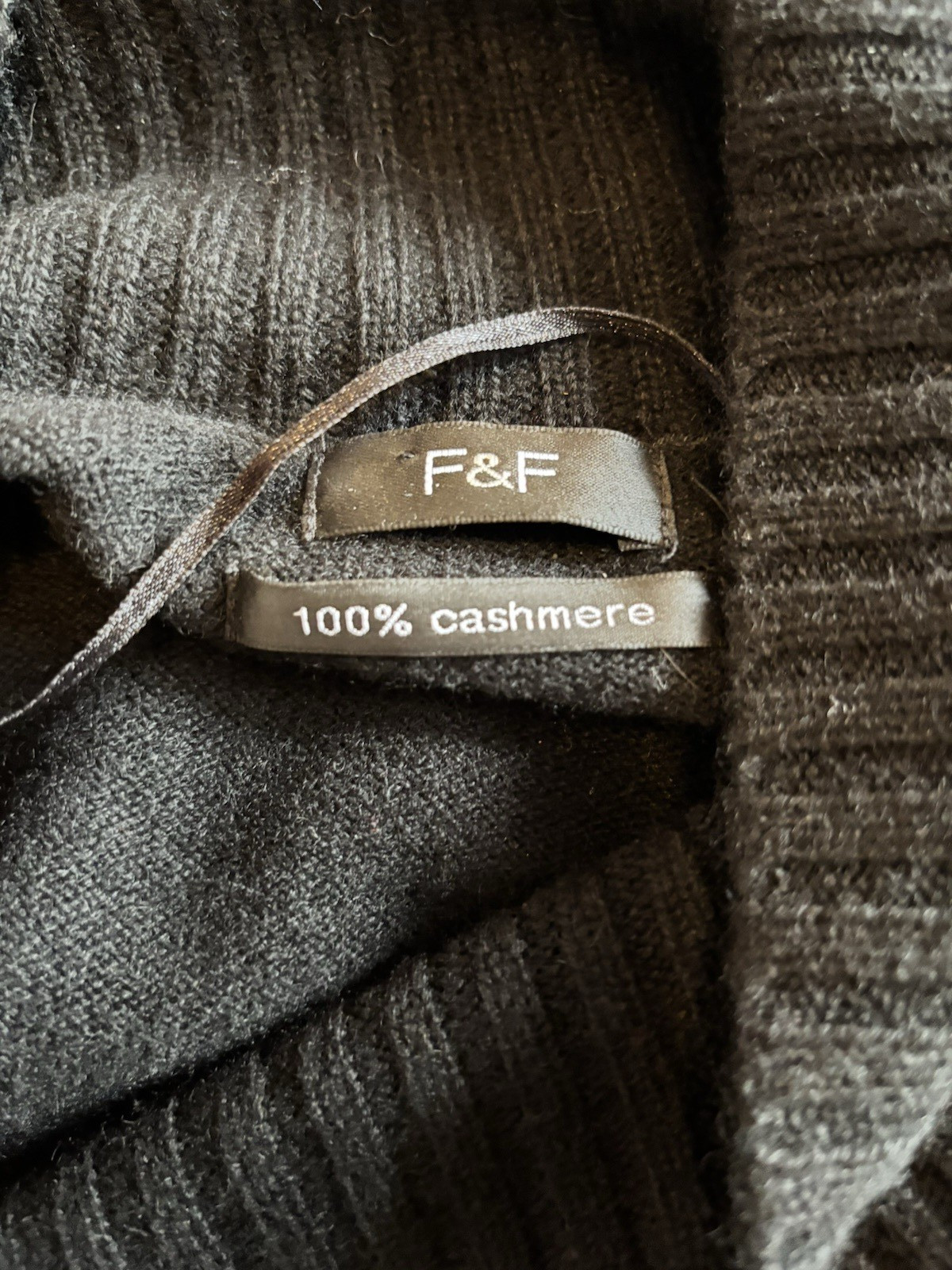 Florence & Fred 100percent Cashmere Jumper UK 10 Black V Neck Long Sleeve Button Knit image 6