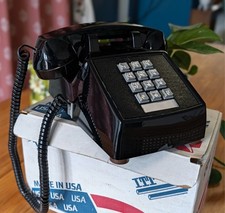 NIB/NOS Vintage Black Touch Tone Cortelco 2500 Desk Phone by ITT Corporation