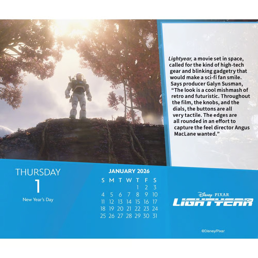 Trends International,  Disney Pixar 2026 Desk Calendar, 6.13'' X 5.38'', Daily C