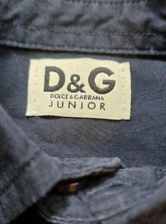 Dolce & Gabbana Junior Niño Niño Pequeño Azul Marino ¡Camisa Abotonada! Talla 2 Foto 3 de 4