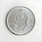 1965 Canada 50 Cents, 0.800 Silver Coin, XF Condition