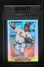 BAS 2014 Bowman Draft Chrome Refractor Luke Weaver #CDP23 Authentic Auto ow6