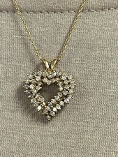 2Ct Round Lab Created Diamond Women's Heart shape Pendant 14K Yellow Gold Plated