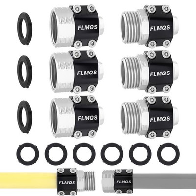 Garden Hose Repair Connector Kit with Clamps, Fits 3/4'' or 5/8'' Garden Hoses,...