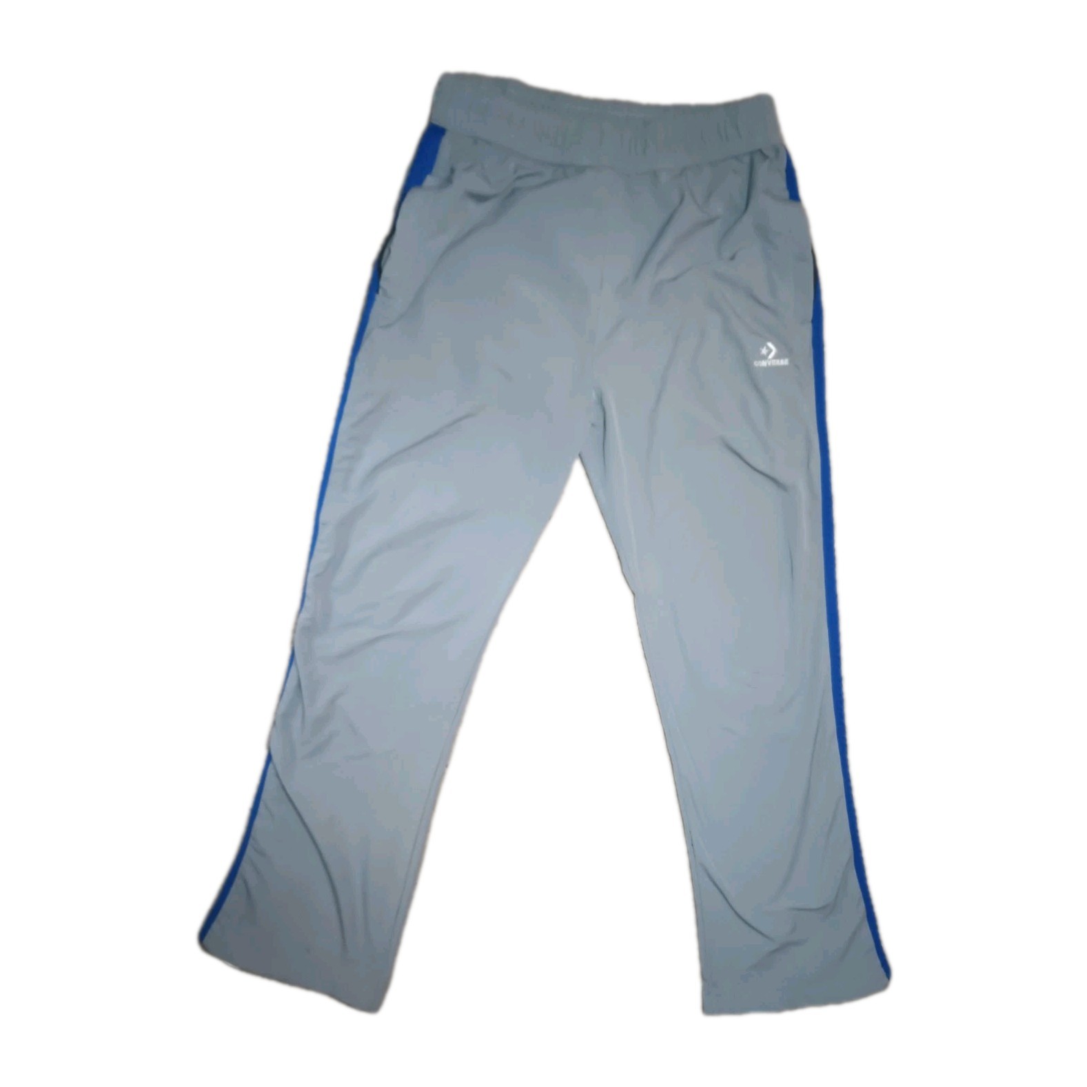 Converse Track Pants Gray Blue Side Stripes Converse Logo Joggers Size Mduim/Sml thumbnail 5