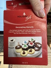 Holiday Style Decorating Stencils Set of 4 tree snowman snowflake gingerbread bo