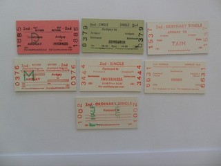 7 X Different Far North Line Railway Tickets Ardgay & Forsinard FREE POST