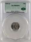 1944-D Mercury Silver Dime 10c CAC MS66 FB Full Bands 736241563