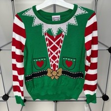 Well Worn Kid's Elf Christmas Ugly Sweater Unisex Size M New