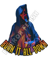 Ghostface Scream Burn It All Down Horror Die Cut Waterproof Sticker