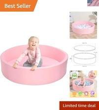 Light Pink Extra Large Foam Ball Pit - Multi-Child Indoor Playpen for Toddlers