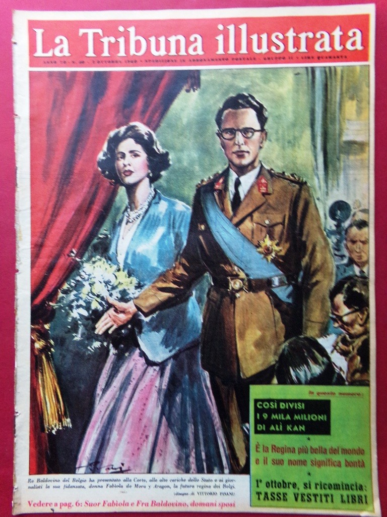 La Tribuna Illustrata 2 Ottobre 1960 Sirikit Baldovino Rivera Unesco Egitto Khan